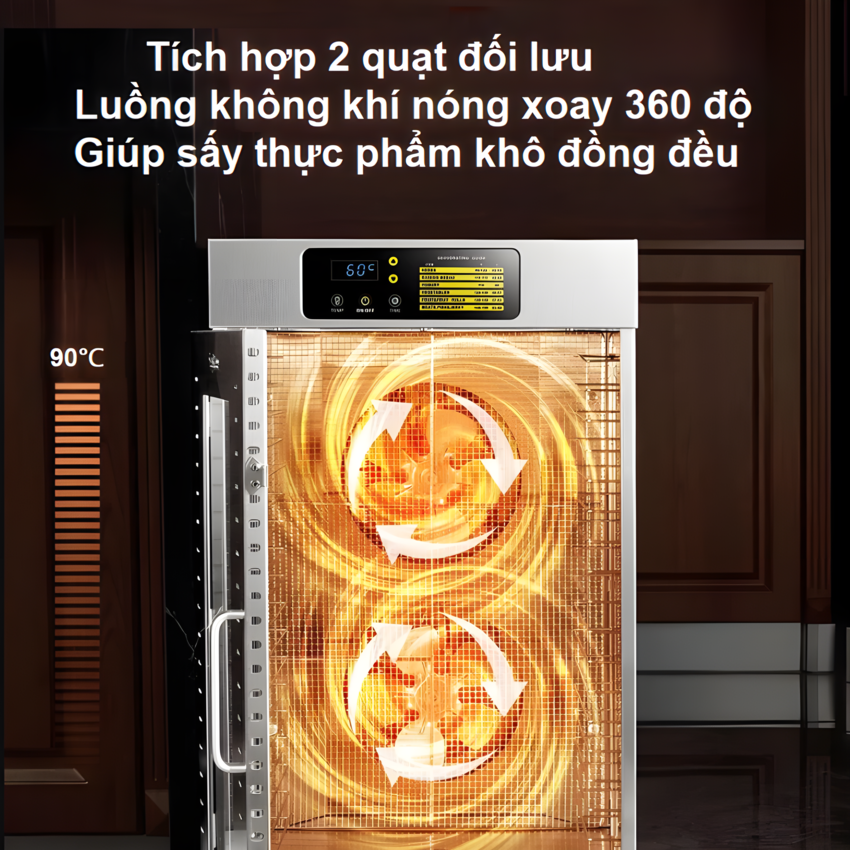 Máy sấy thực phẩm công nghiệp, dung tích 94 lít, 18 khay. Thương hiệu Mỹ cao cấp Septree DBC-18A. Hàng chính hãng