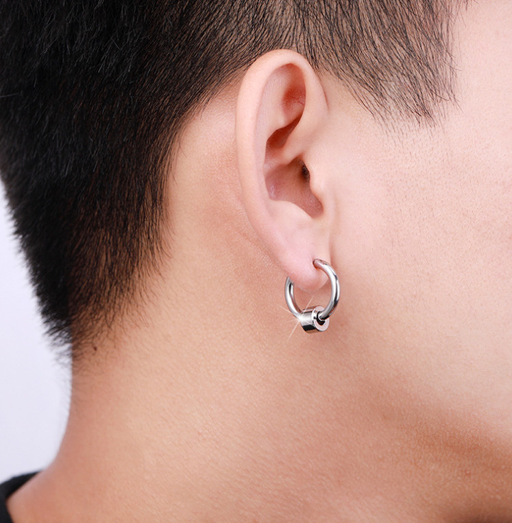 Bông Tai Nam Titan Không Rỉ Khoen Tròn TT 4117 – 1 Cặp