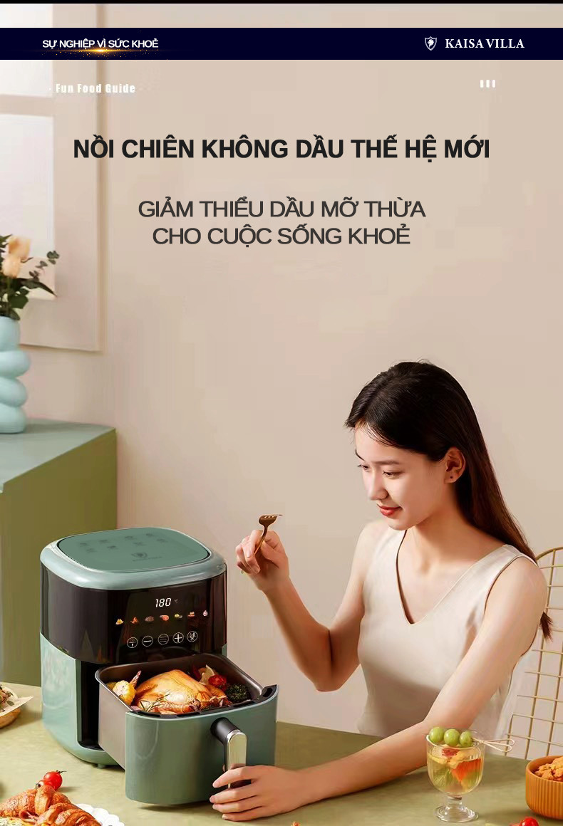 Nồi chiên không dầu điện tử Kaisa Villa JD-8134 - Hàng chính hãng