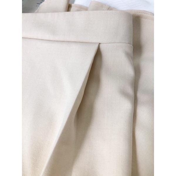 Chân váy Midi Linen thun màu kem- Lemme