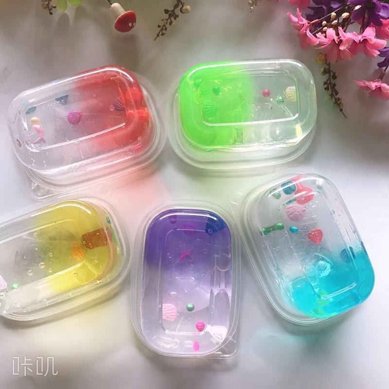 Slime hũ nhựa 300ML loại to charm sao vỏ sò nốt nhạc màu trong chất đẹp Đồ chơi slam chất nhầy ma thuật squishy