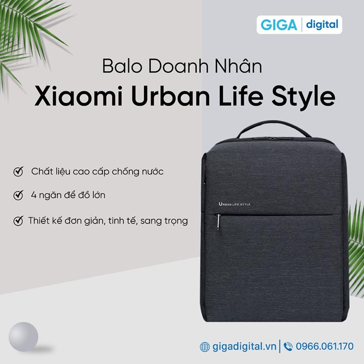 Balo Xiaomi Urban Life Style chống nước - Hàng Chính hãng