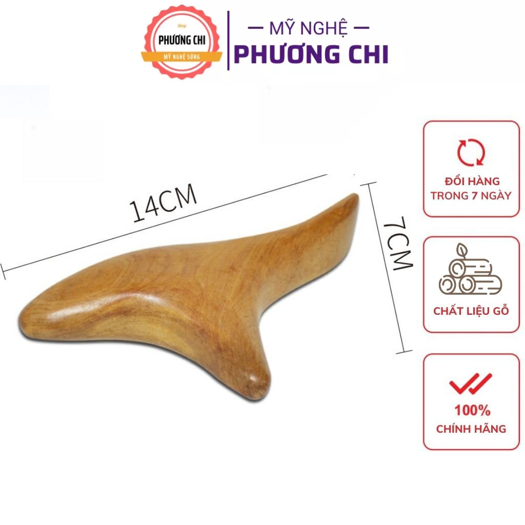 Dụng cụ ấn huyệt, cạo gió bằng gỗ thơm, cây massage tam giác | Mỹ Nghệ Phương Chi