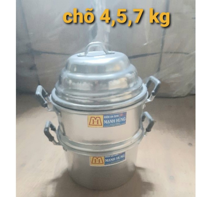 Chõ nhôm  hấp đồ xôi 4,5,7kg ,chõ 26,28,30 ,chõ nhôm chuyên hấp xôi