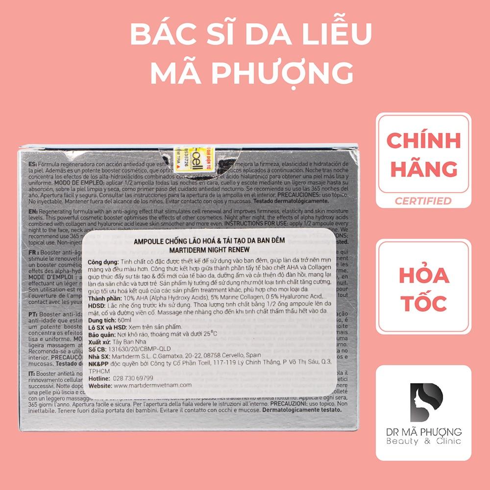 Tinh chất thúc đẩy phục hồi da Martiderm Platinum Night renew ampoule