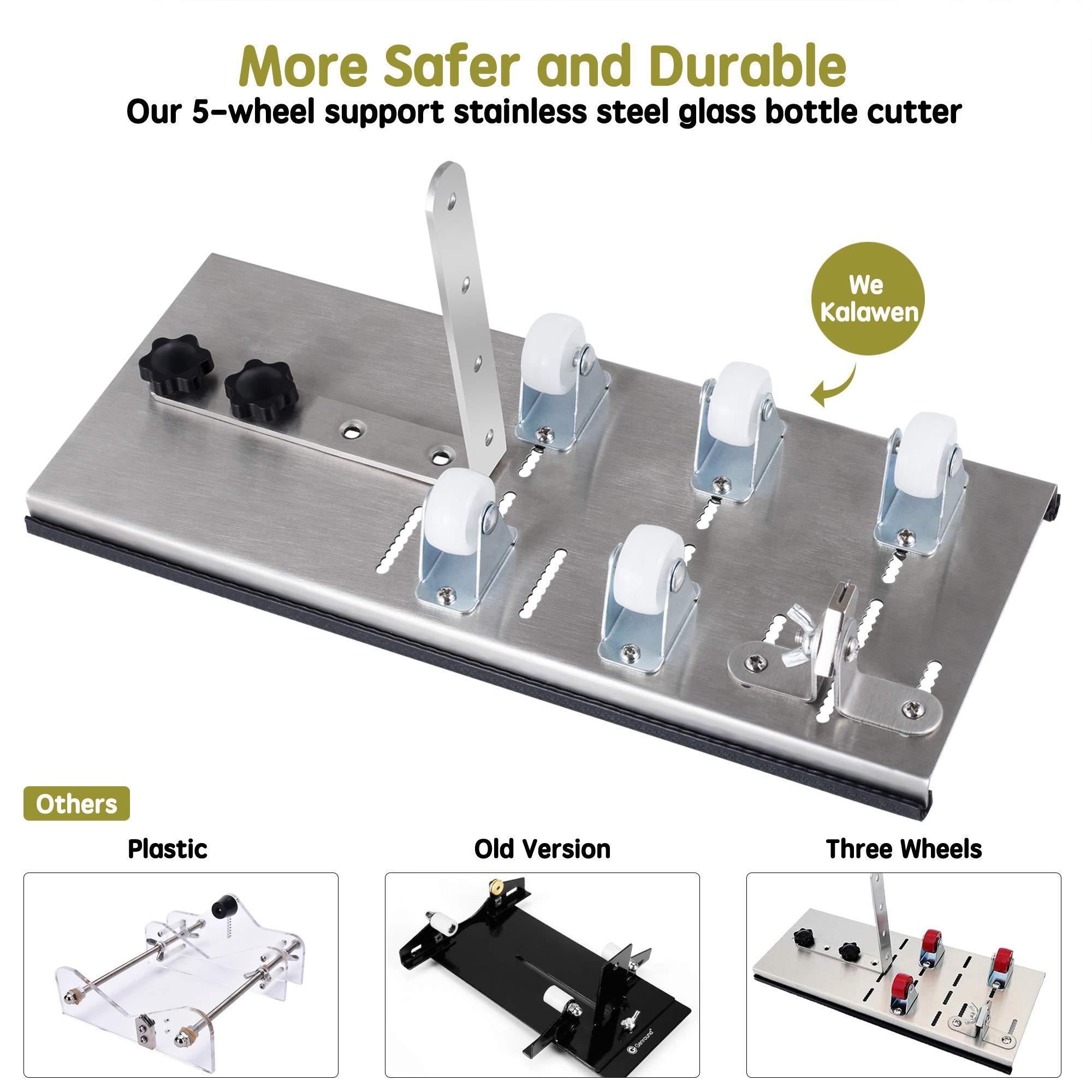 Bộ dụng cụ cắt chai thủy tinh có thể điều chỉnh Dụng cụ tự làm, Bộ máy cắt bằng thép không gỉ cho Rượu Bia Rượu  Rượu Champagne Soda Chai tròn