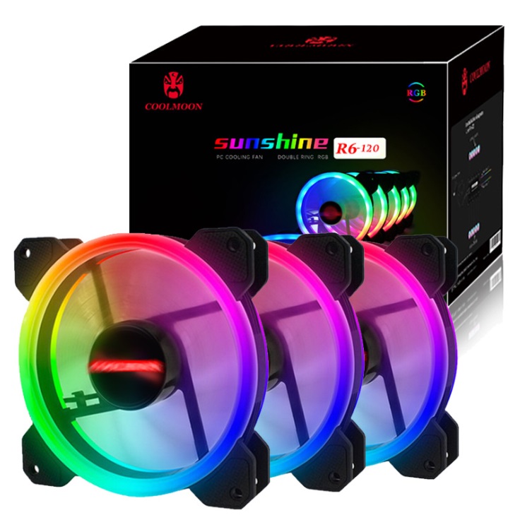 Bộ 3 Quạt + Khiển Coolmoon RGB V2 - Hàng nhập khẩu
