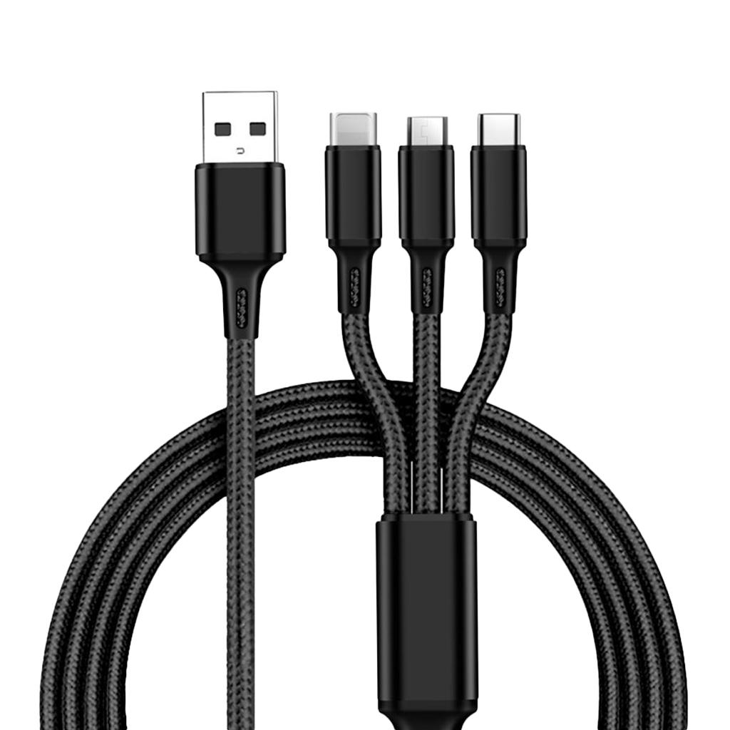 3 In 1 Multi USB Charging Cable For IPhone USB TYPE C Android Micro Cord
