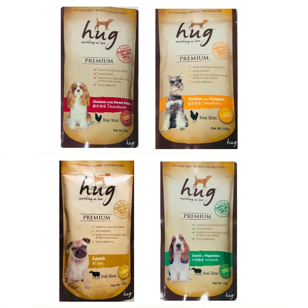 PATE HUG DÀNH CHO CHÓ DẠNG LON 400G - TÚI 120G (Vị ngẫu nhiên)