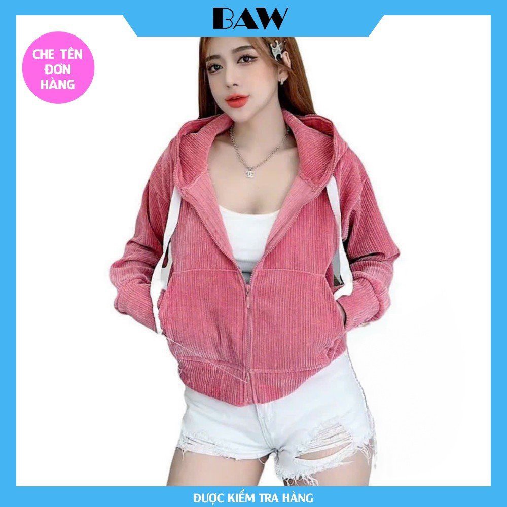 Áo Khoác Nữ Đẹp, Áo Khoác Nữ Form Rộng, Áo Khoác Nữ Chống Nắng Gân Nhung Cao Cấp Có Túi Trong Tay Xỏ Ngón Thương Hiệu Baw AK91
