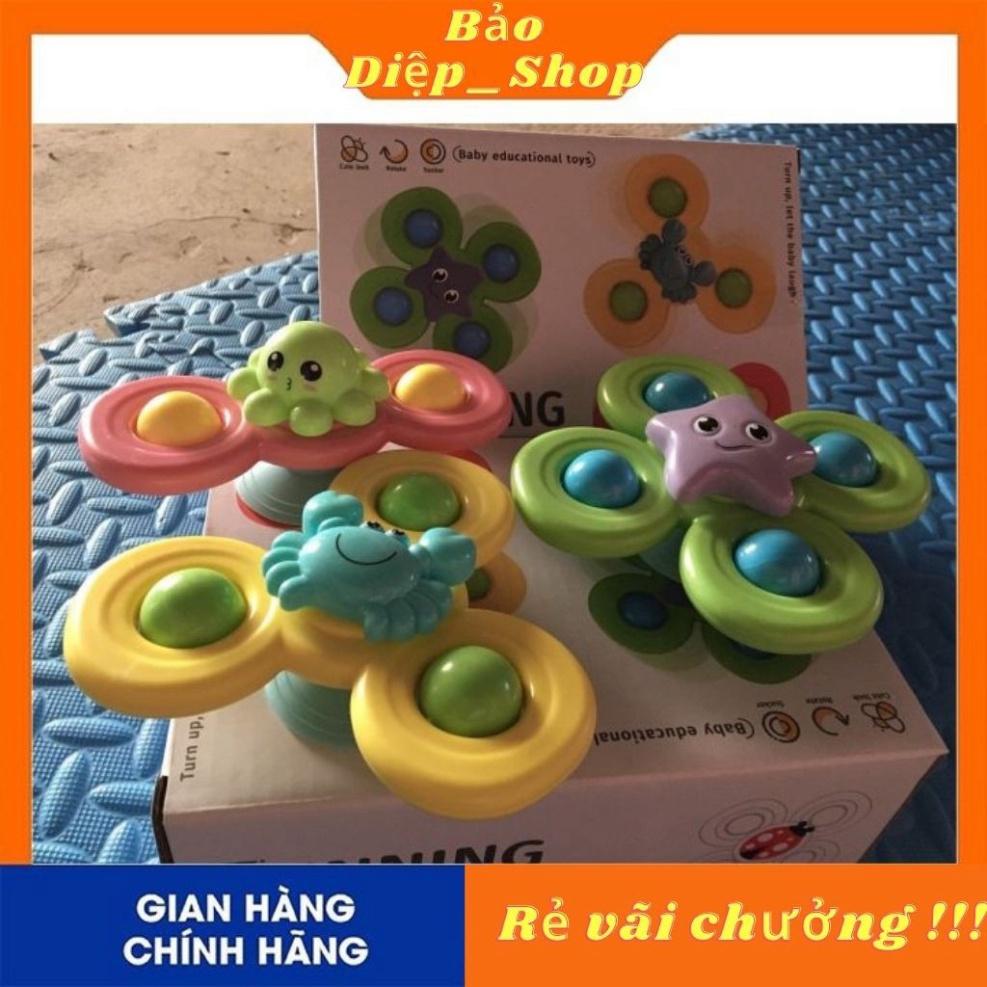 Sét 3 Con quay đồ chơi Fidget Spinner thiết kế hình động vật hoạt hình có giác hút đọc đáo dành cho các bé