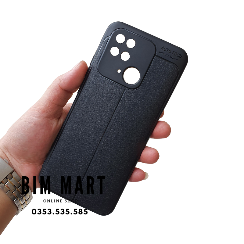 Ốp lưng Auto Focus dành cho Xiaomi Redmi 10C silicon vân da - Hàng Chính Hãng
