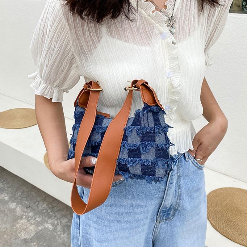 Túi Xách Tay Bằng Vải denim Thời Trang Giản Dị Dành Cho Nữ