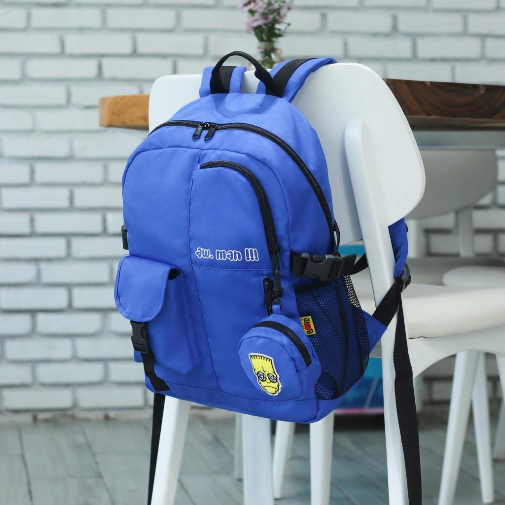Balo thời trang đi học nam nữ unisex màu sắc nổi bật với chất dù siêu bền nhẹ  - BOM