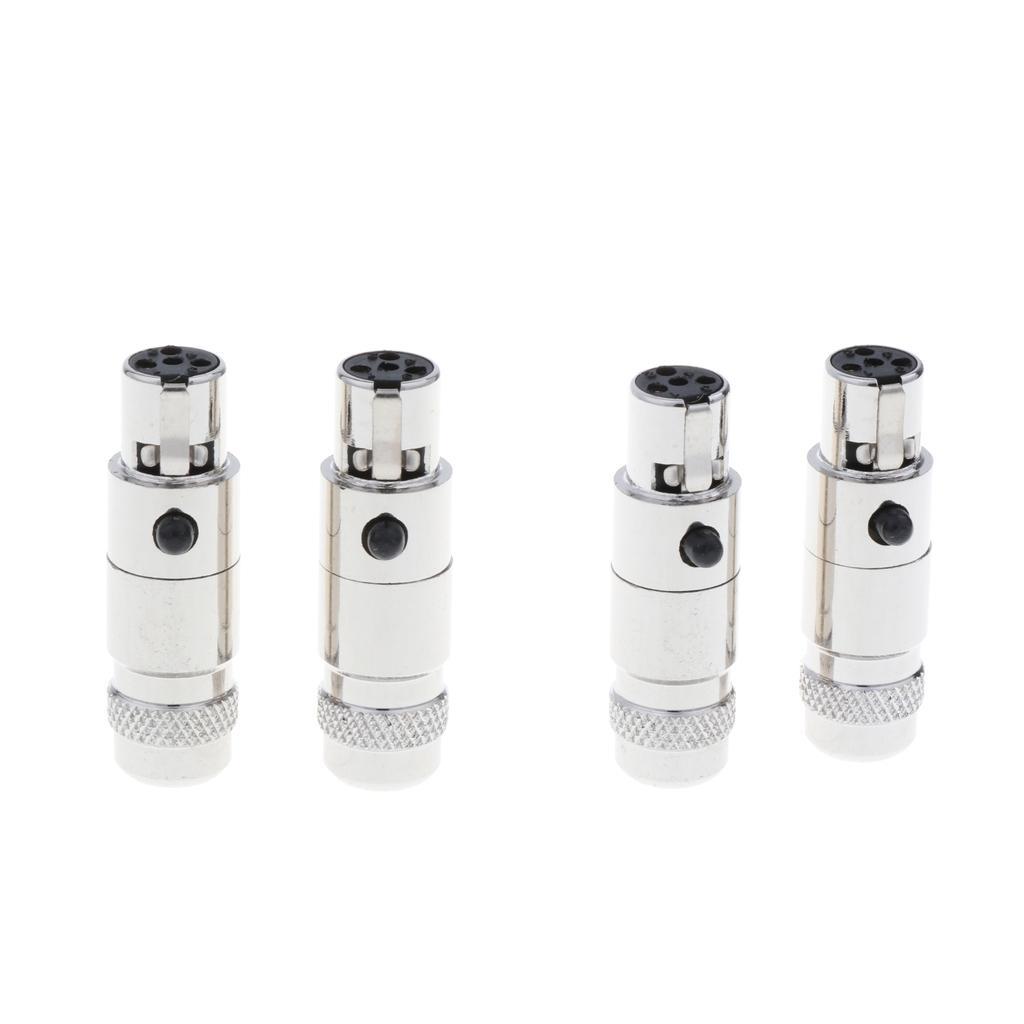 4 Pieces Gold Plated 5mm Mini 4Pin XLR Female Plugs Connectors Socket