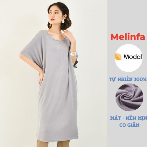 Váy đầm thun nữ cánh rơi vải Modal tự nhiên thoải mái vải mát mềm mại freesize mặc mùa hè mã VAV0358
