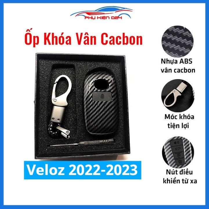 Ốp khóa cacbon Veloz 2022-2023 kèm móc khóa