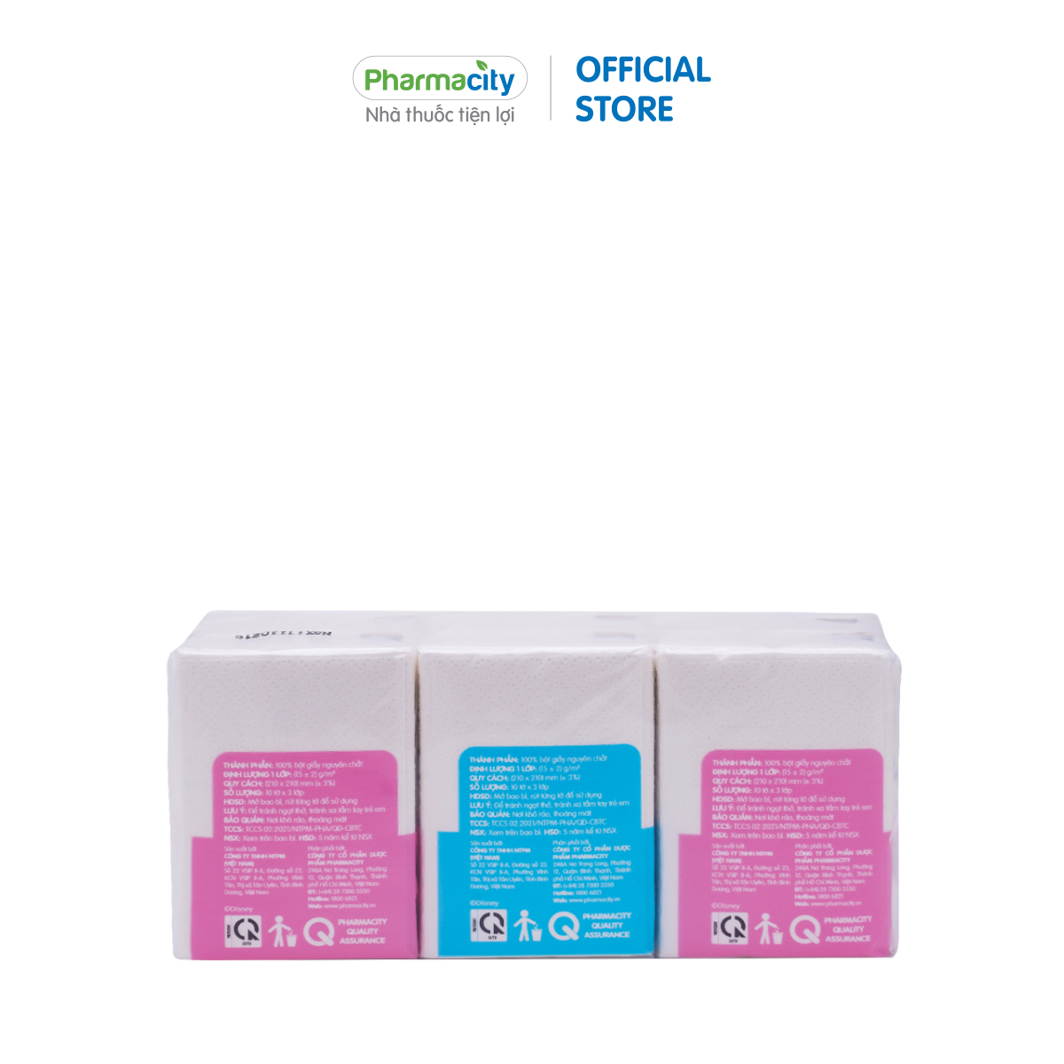 Khăn giấy bỏ túi Pharmacity Mickey Go Vietnam (Lốc 6 gói)