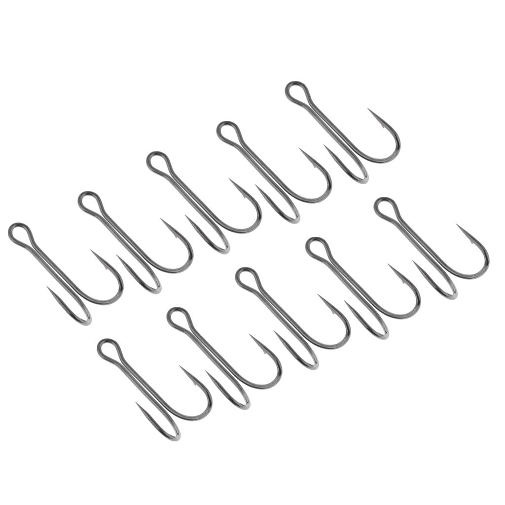 10pcs Dual Double Fishing Hooks High Carbon Steel Frog Toad Lure Hook 1-0