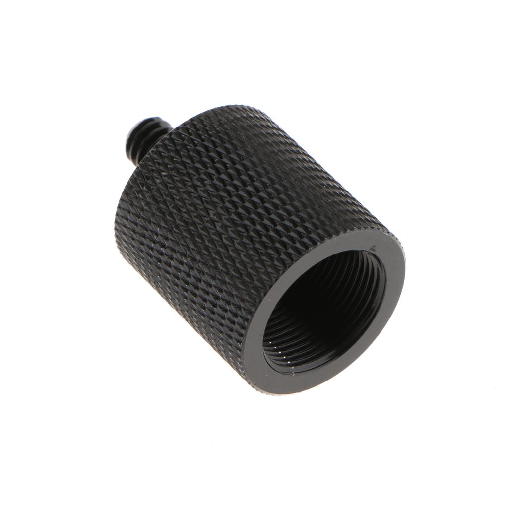All Metal 5/8 27 Female To 1/4-20 Male Adapter Screw for Camera Microphone Stand - Black