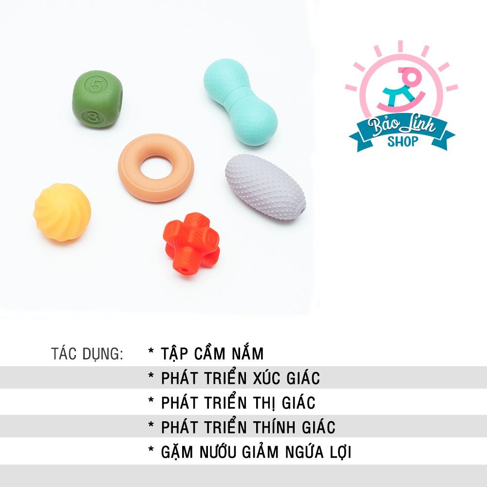 Đồ chơi cho trẻ sơ sinh 3 tháng tuổi - Set 6 món cảm quan phát triển ĐA GIÁC QUAN, Gặm nướu, giảm ngứa lợi