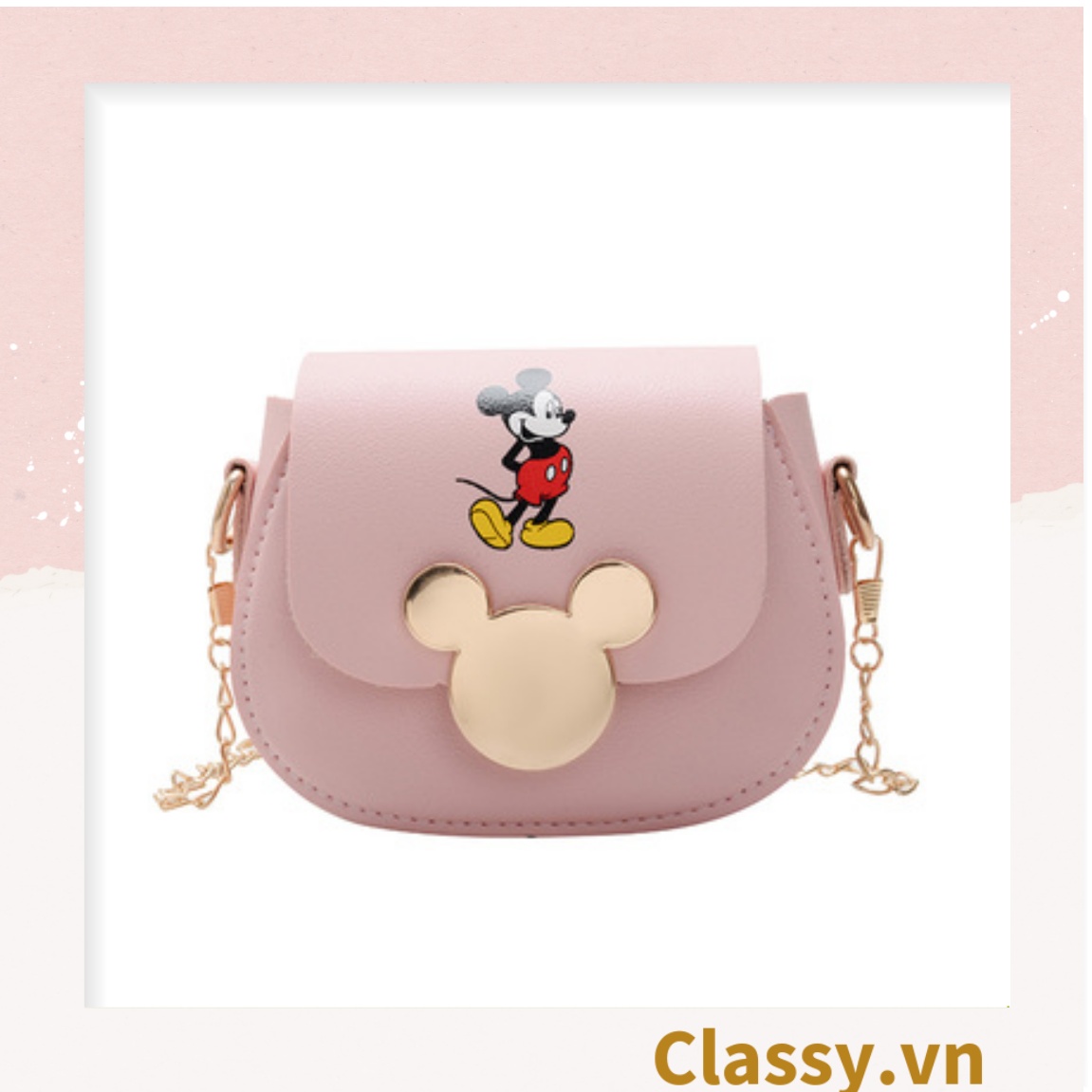 Túi xách đeo chéo da trơn khóa mickey siêu xinh, đủ màu T291