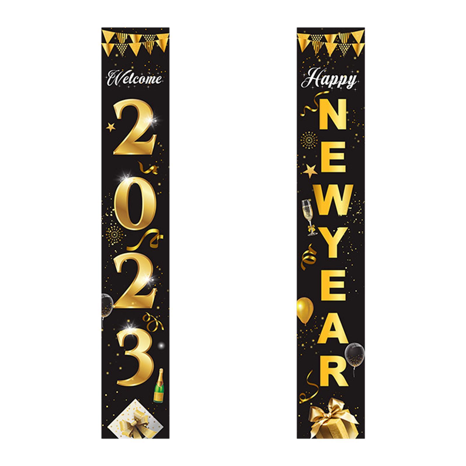 1 Pair New Year Porch Sign Banners Couplet Decor for Festival Doorway Garden