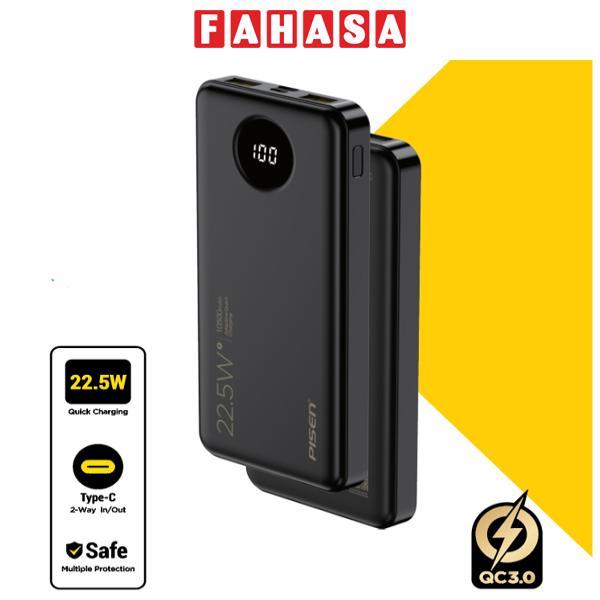 Sạc Dự Phòng Pisen Pro - Power Cube 22.5W 10500mAh - Màu Đen