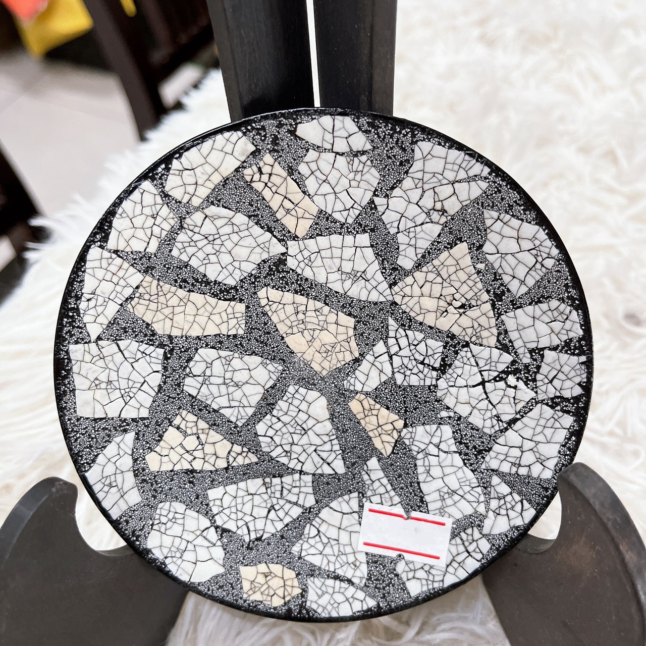 Dĩa Sơn Mài Trang Trí Lưu Niệm cẩn trứng, vỏ ốc cao cấp size 12cm
