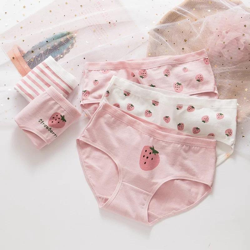 Quần Lót Nữ Cotton Siêu Thoáng Nâng Mông Dâu Tây Siêu xinh QL08