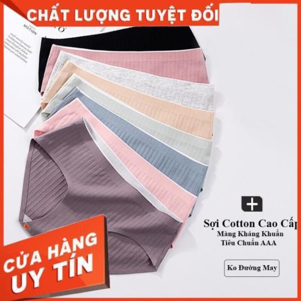 Quần Lót Cotton Gân Tăm Không Đường May Kháng Khuẩn