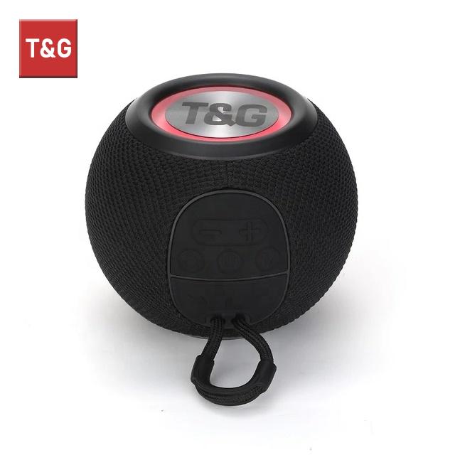 TG337 Loa di động Bluetooth không dây Loa ngoài trời chống thấm nước Dây buộc Loa siêu trầm vòm âm thanh nổi 3D đầy màu sắc Đài phát thanh Màu sắc: Đen