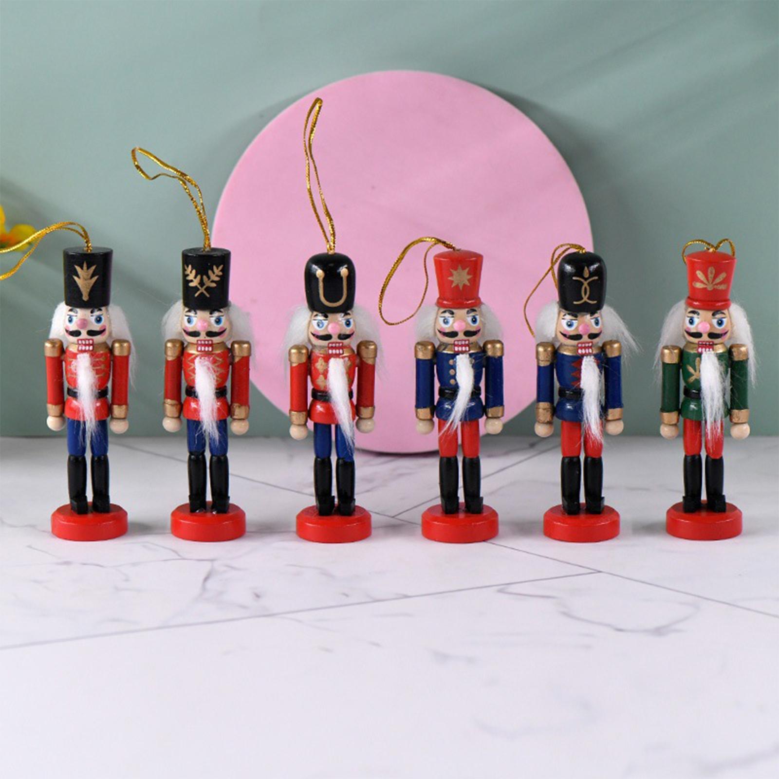6Pcs Nutcracker Figures Decor Figures Nutcracker Soldier for Home Decor