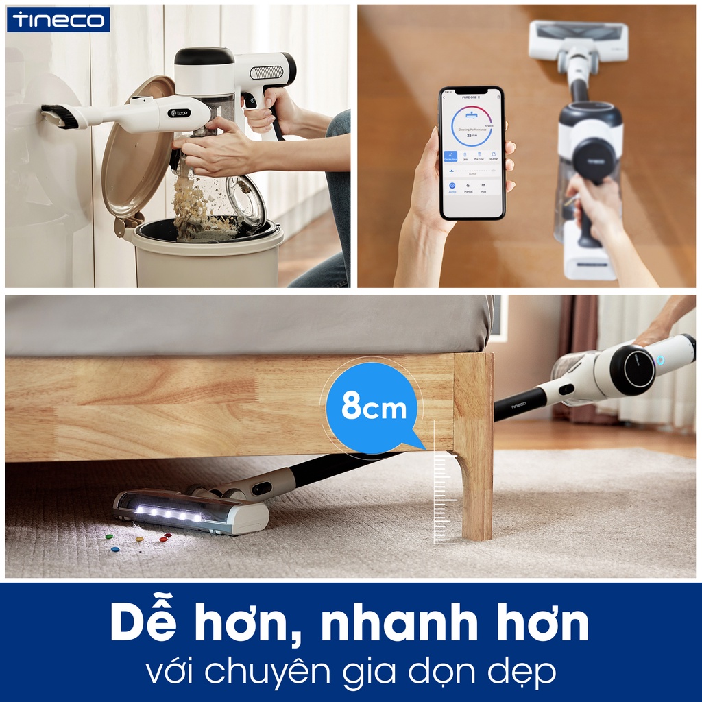 Combo Máy Hút Bụi Mini Tineco Pure OneX - Hút Bụi Không Dây Cầm Tay Đa Năng - Tự Động Phát Hiện Rác Bẩn + Bộ Lọc Khí