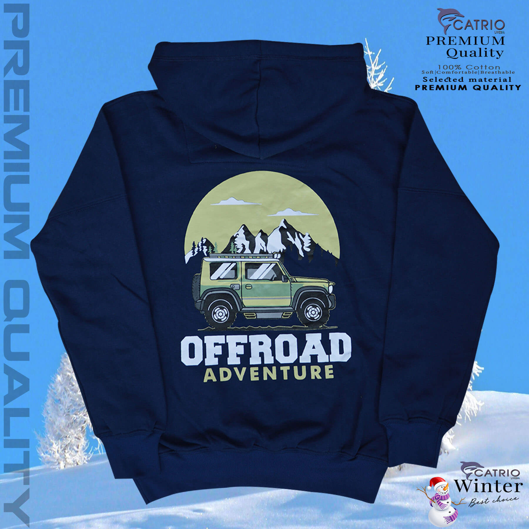ÁO HOODIES BÉ TRAI là ÁO THUN CÓ MŨ TRẺ EM, áo nỉ có túi phía trước rất thời trang, vải 100% cotton dày và ấm vào mùa thu đông phù hợp với trẻ em cả bé trai và bé gái có cân nặng từ 30kg đến 70kg với hình in chữ OFFROAD độc đáo ở phía sau, màu NAVY