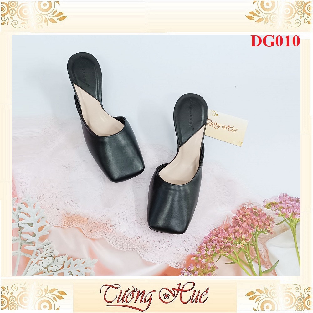 Dép Sục Nữ Cao Gót Mũi Vuông Khoét Eo Gót Cao 6CM - DG010