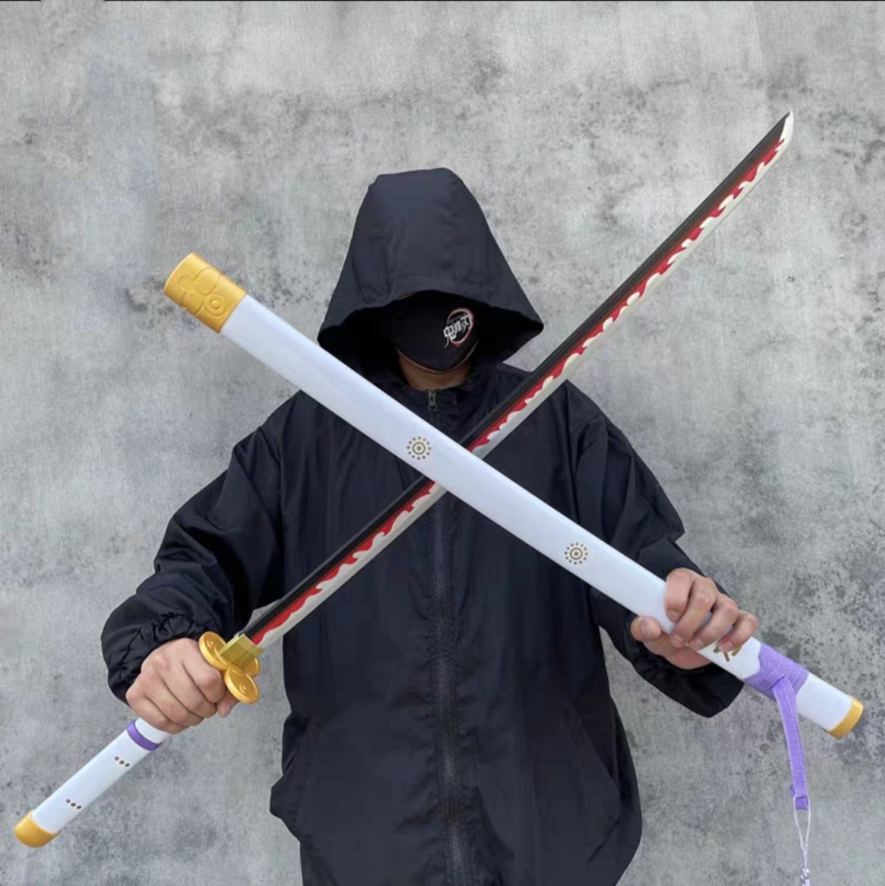 (Ráp Sẵn) Đạo Cụ Cosplay Zoro One Piece Thanh Enma Và Ame Bằng Gỗ Dài 80cm và 100cm