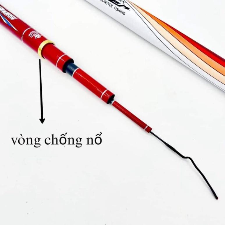 Cần câu tay hoa mực nước thế hệ 2 6h bản sưu tầm sắc đỏ tặng ngọn - đại hạ giá