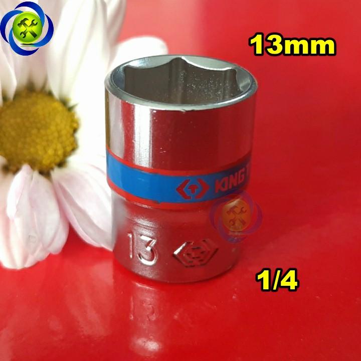 Tuýp trắng ngắn 13mm loai 1/4 Kingtony 233513M dài 24mm 6 cạnh
