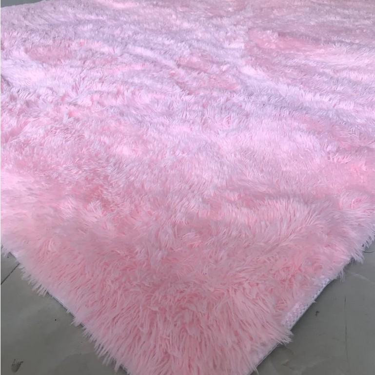 Thảm Lông Xù Màu Hồng Nhạt | 100x160cm | Thảm Trang Trí Phòng Khách - Phòng Ngủ - Thảm Trải Sofa - Thảm Dành Cho Bé