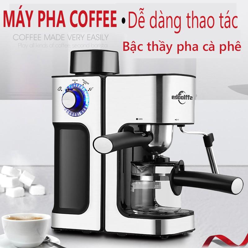 H102W* Máy pha cà phê màu bạc hiệu inox không gỉ máy pha coffee latte vinhthuan.shop