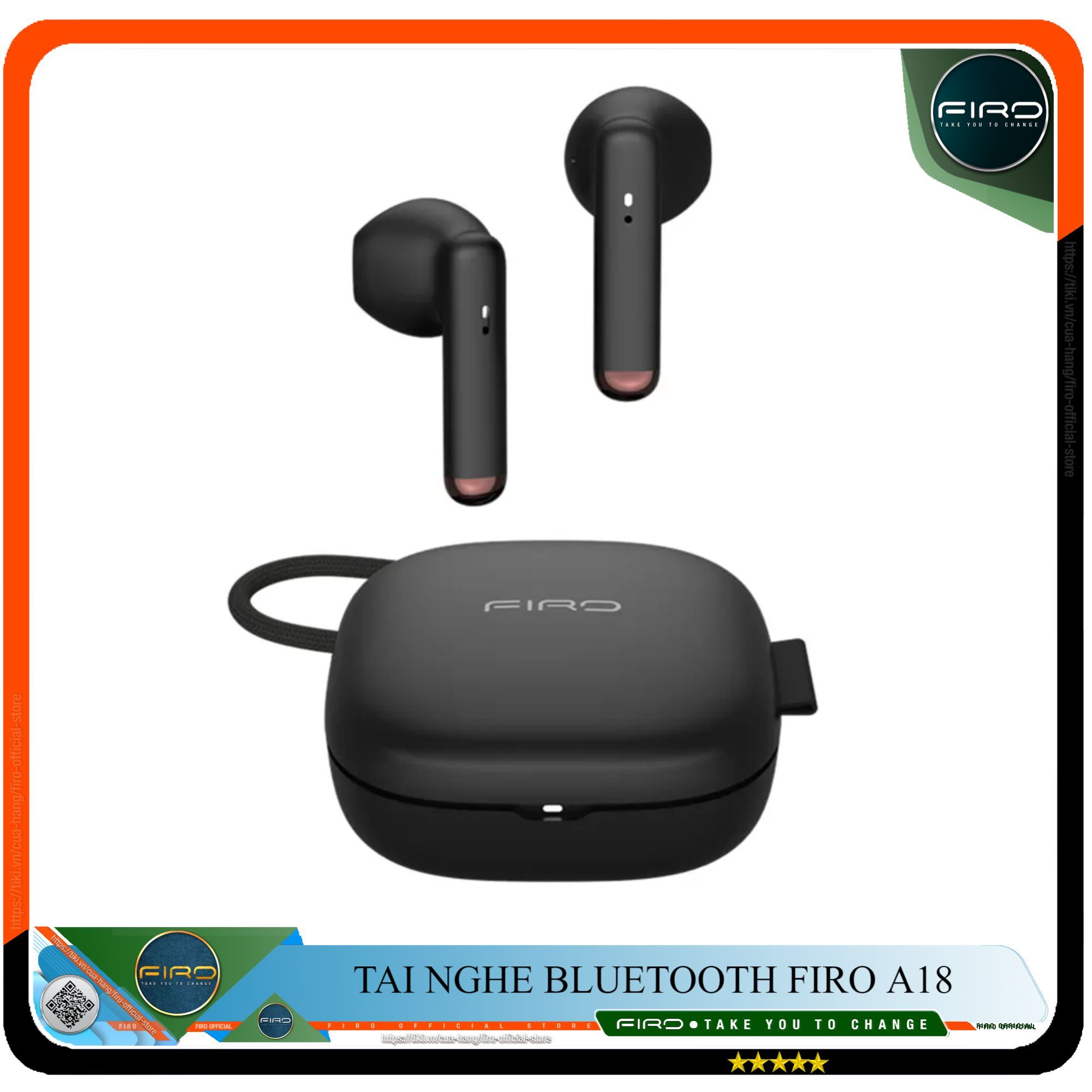 Tai Nghe Bluetooth Nhét Tai Không Dây FIRO A18 - Pin Dock Sạc 300mAh - Bluetooth V5.3 - Tai Nghe FIRO A18 Điều Khiển Cảm Ứng Thông Minh - Công Nghệ Kháng Nước IPX5 - Tai Nghe Không Dây FIRO A18 - Phù Hợp Với Tất Cả Dòng Máy - Hàng Chính Hãng