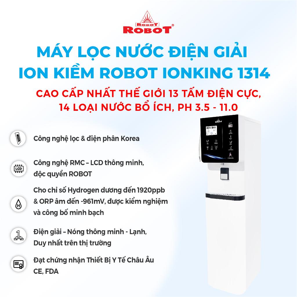 Máy Lọc Nước Điện Giải Ion Kiềm ROBOT IonKing 1314 Chế Độ Nóng Nguội Lạnh - Hàng Chính Hãng