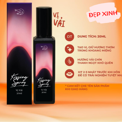 Kissing Spray - Xịt thơm miệng vị Vải cho Kissaholics - Loli & The Wolf Tặng Kèm Mút Rửa Mặt