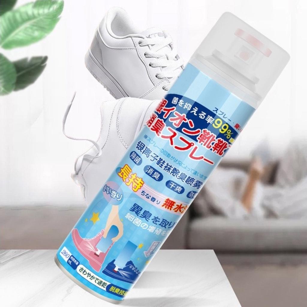 Xịt thơm khử mùi hôi giày dép, tất vớ hạn chế mùi hôi chân cho giày dép kháng khuẩn Nano bạc, giữ cho giày dép thơm lâu