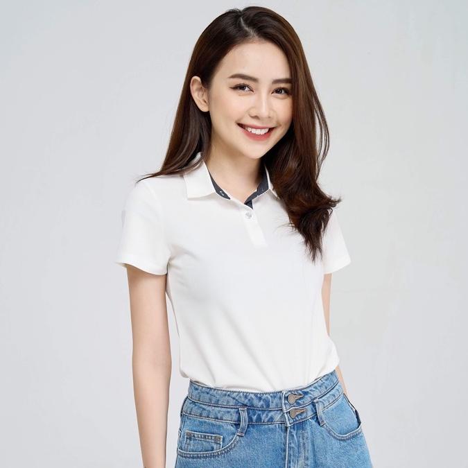 Áo polo nữ YODY vải hàu phối nẹp siêu mát áo phông có cổ thoáng khí APN5000