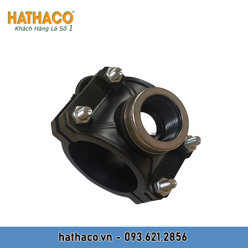 Combo 2 Đai Khởi Thủy 90 HATHACO Dùng Chia Nhánh Ống HDPE Ra Ống 20-25-32-40-50-63 (ren 1/2&quot;, 3/4&quot;, 1&quot;, 1.1/4, 1.1/2&quot;, 2&quot;)