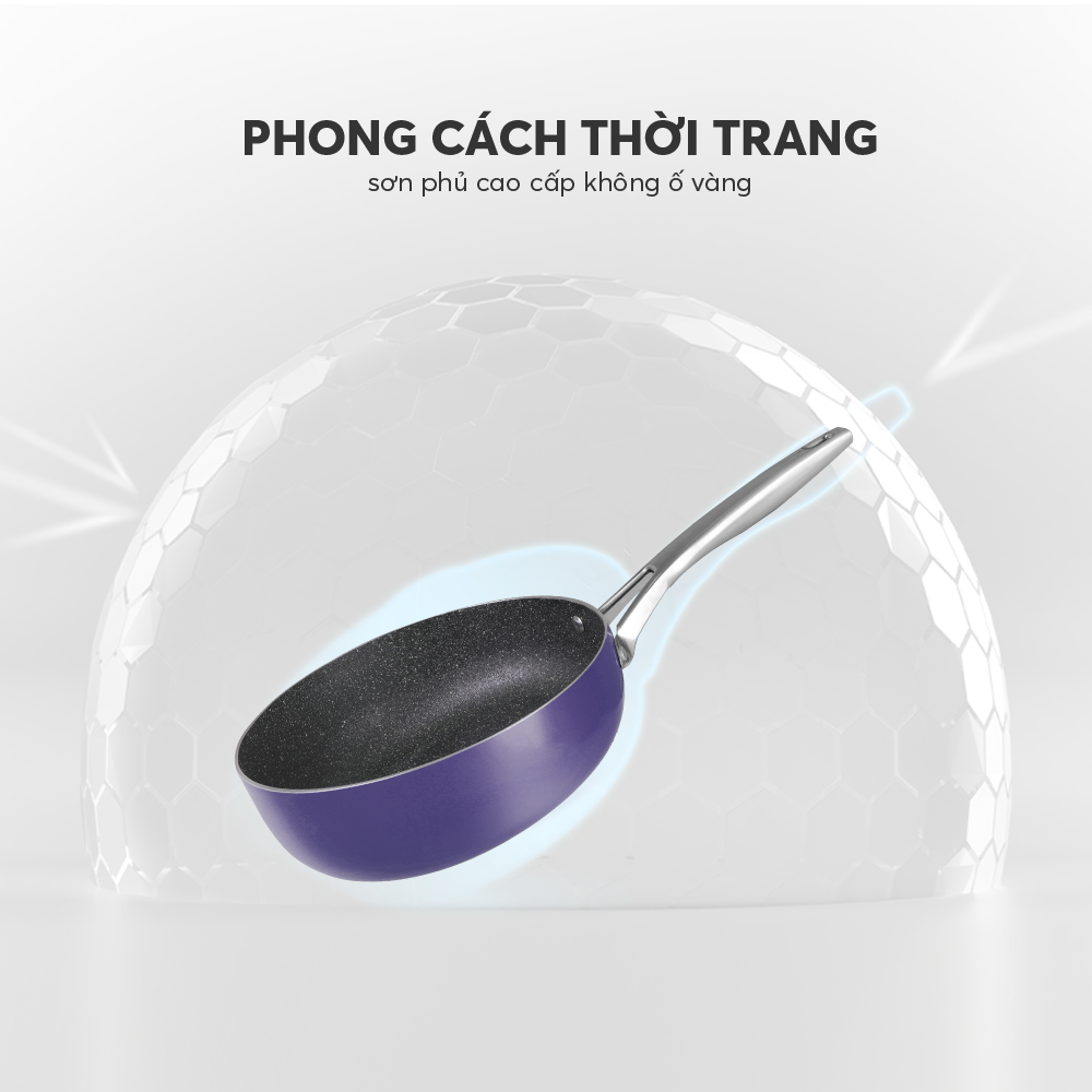 Chảo nhôm chống dính 26cm Full induction Elmich EL-8247 đày từ, màu tím