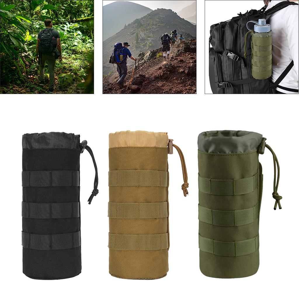 500ml Water Drink Bottle Carrier Cover Protective Sleeve Tote Bag Drawstring Pouch with Carrying Handle Strap for Climbing Cycling and Running Outdoor