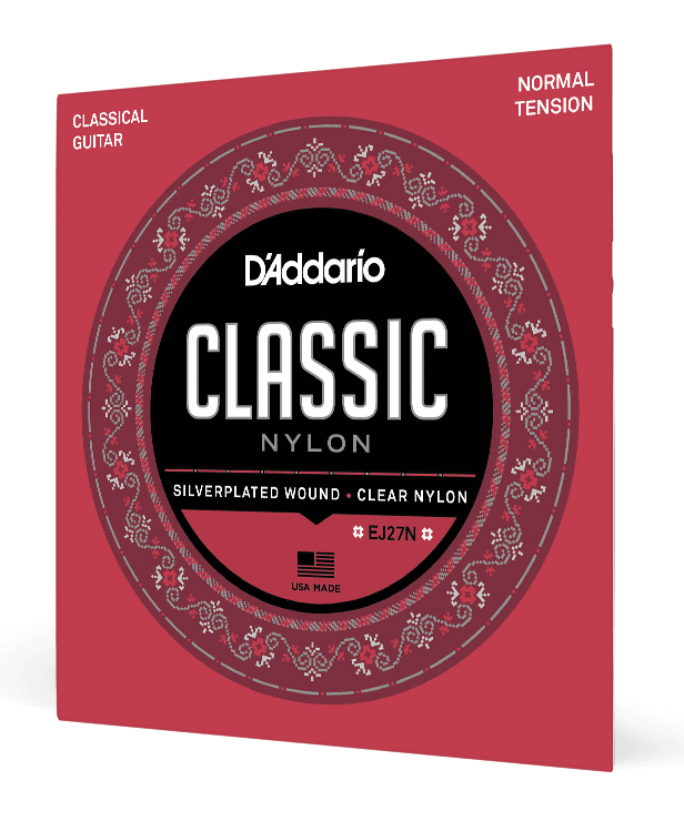 Bộ dây đàn Guitar Classic (Nylon) - D'Addario EJ27N - Normal Tension, Clear Nylon - Hàng chính hãng